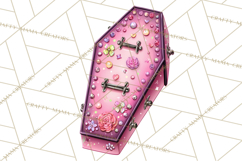 Halloween Clipart PNG, Pink Pastel Goth Halloween Ghost Product Image 2