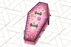 Halloween Clipart PNG, Pink Pastel Goth Halloween Ghost Product Image 2