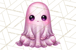 Halloween Clipart PNG, Pink Pastel Goth Halloween Ghost Product Image 5