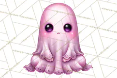 Halloween Clipart PNG, Pink Pastel Goth Halloween Ghost Product Image 5