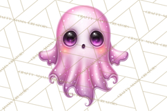 Halloween Clipart PNG, Pink Pastel Goth Halloween Ghost Product Image 2