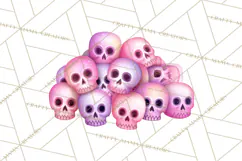 Halloween Clipart PNG, Pink Pastel Goth Halloween Ghost Product Image 3
