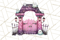 Halloween Clipart PNG, Pink Pastel Goth Halloween Ghost Product Image 4