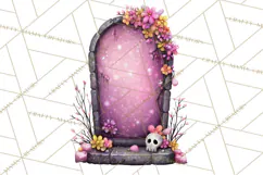 Halloween Clipart PNG, Pink Pastel Goth Halloween Ghost Product Image 5