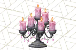 Halloween Clipart PNG, Pink Pastel Goth Halloween Ghost Product Image 4