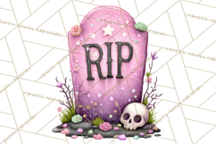 Halloween Clipart PNG, Pink Pastel Goth Halloween Ghost Product Image 5