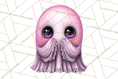 Halloween Clipart PNG, Pink Pastel Goth Halloween Ghost Product Image 5