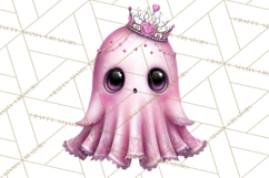 Halloween Clipart PNG, Pink Pastel Goth Halloween Ghost Product Image 5