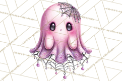 Halloween Clipart PNG, Pink Pastel Goth Halloween Ghost Product Image 2