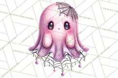Halloween Clipart PNG, Pink Pastel Goth Halloween Ghost Product Image 2
