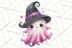 Halloween Clipart PNG, Pink Pastel Goth Halloween Ghost Product Image 4