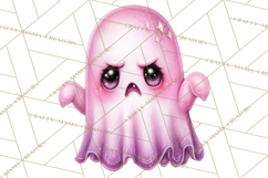 Halloween Clipart PNG, Pink Pastel Goth Halloween Ghost Product Image 3