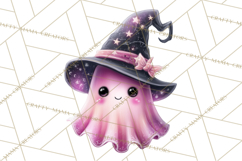 Halloween Clipart PNG, Pink Pastel Goth Halloween Ghost Product Image 5
