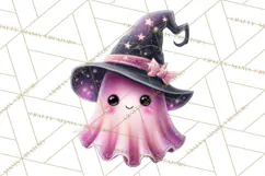 Halloween Clipart PNG, Pink Pastel Goth Halloween Ghost Product Image 5