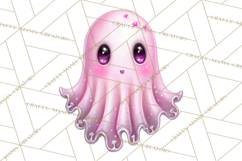 Halloween Clipart PNG, Pink Pastel Goth Halloween Ghost Product Image 2