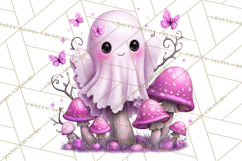 Halloween Clipart PNG, Pink Pastel Goth Halloween Ghost Product Image 2