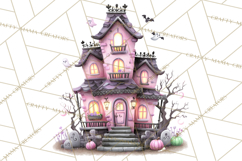 Halloween Clipart PNG, Pink Pastel Goth Halloween Ghost Product Image 2