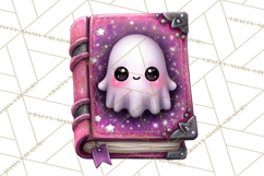Halloween Clipart PNG, Pink Pastel Goth Halloween Ghost Product Image 5