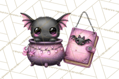 Halloween Clipart PNG, Pink Pastel Goth Halloween Ghost Product Image 5