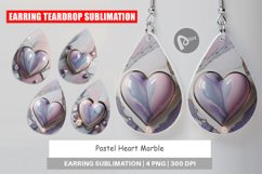 Earring Teardrop Pastel Heart Marble Product Image 1