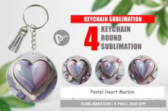 Keychain Pastel Heart Marble Product Image 1