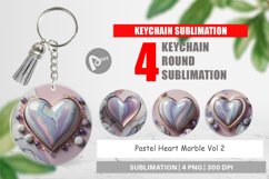 Keychain Pastel Heart Marble Product Image 1