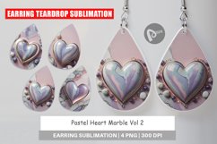 Earring Teardrop Pastel Heart Marble Product Image 1