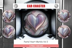 Car Coaster Pastel Heart Marble Product Image 1