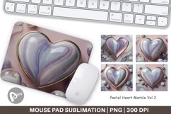 Mouse Pad Pastel Heart Marble Product Image 1