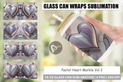 Glass Can Wraps Pastel Heart Marble Product Image 1