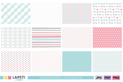 Scrapbook paper pack with pastel romantic designs