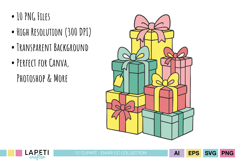 Christmas sticker sheet and clipart bundle