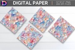 Pastel Impasto Flowers Digital Paper Product Image 1