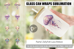 Pastel Jellyfish Lace Glass Can Product Image 1