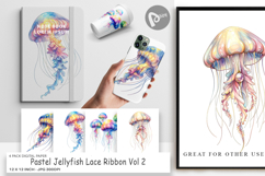 Pastel Jellyfish Lace Digital Paper Product Image 1