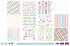 Cute kitchen themed scrapbook backgrounds in soft colors
