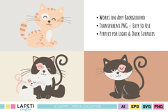 digital cat graphics for planners and scrapbooking