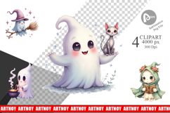 Pastel Necromancer Ghost Clipart Product Image 1