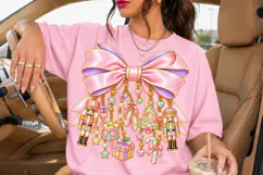Pastel Nutcracker Bow PNG with Pink Ballet Charms Product Image 3