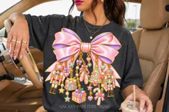 Pastel Nutcracker Bow PNG with Pink Ballet Charms Product Image 4