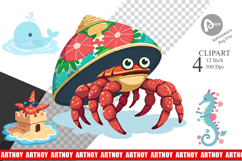 Pastel Ocean Cuties Clipart Product Image 1