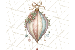 Pastel Christmas Ornaments Watercolor PNG Product Image 3