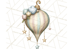Pastel Christmas Ornaments Watercolor PNG Product Image 3