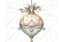 Pastel Christmas Ornaments Watercolor PNG Product Image 5