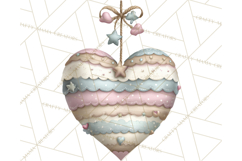 Pastel Christmas Ornaments Watercolor PNG Product Image 5