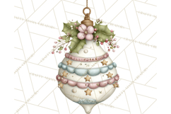 Pastel Christmas Ornaments Watercolor PNG Product Image 2