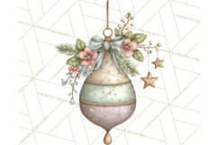 Pastel Christmas Ornaments Watercolor PNG Product Image 4