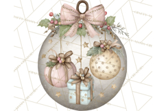 Pastel Christmas Ornaments Watercolor PNG Product Image 5