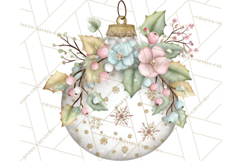 Pastel Christmas Ornaments Watercolor PNG Product Image 4