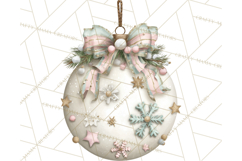 Pastel Christmas Ornaments Watercolor PNG Product Image 5